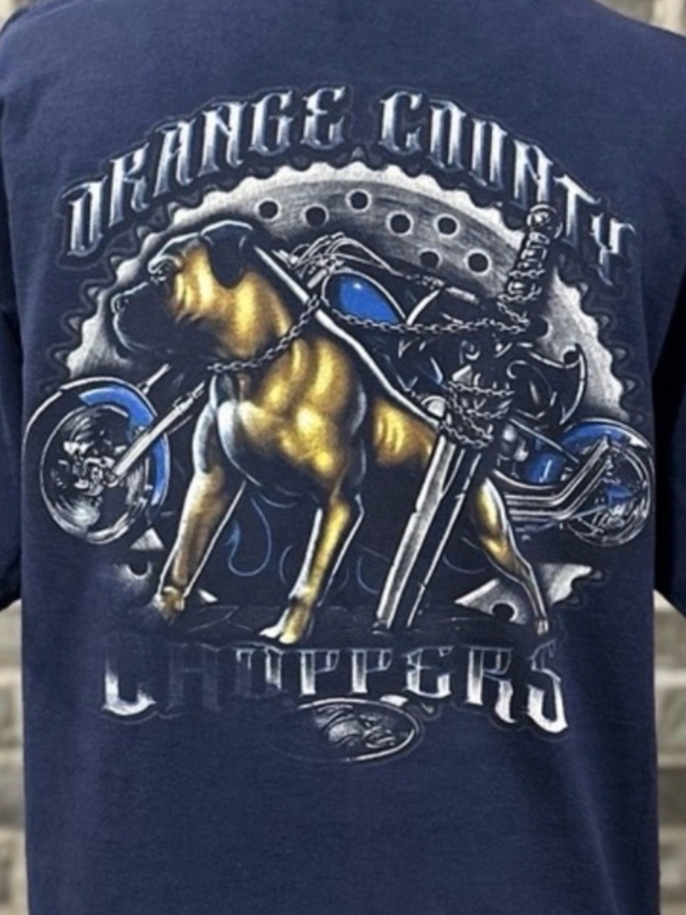 Y2K Orange County Choppers OCC Biker Dog Graphic T Shirt Men’s M